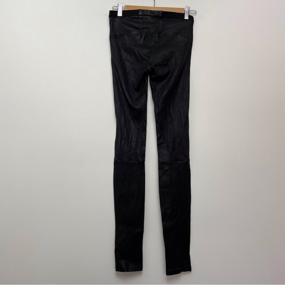 Helmut Lang Lamb leather leggings black stretchy size 0 luxury genuine leather - Picture 3 of 12